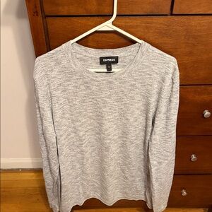 Express Men's Light Gray Crewneck Sweater